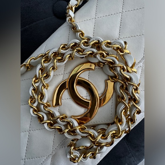 ❗️SALE❗️LOT 1288 24K gold plated chanel vintage mini flap with XL CC - Picture 4 of 14